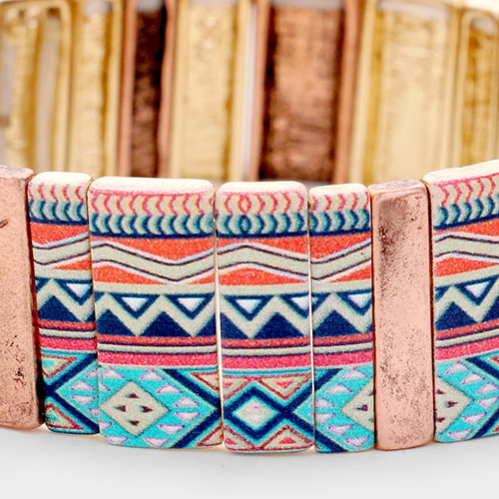 Multi Pattern Metal Bracelet - image 2